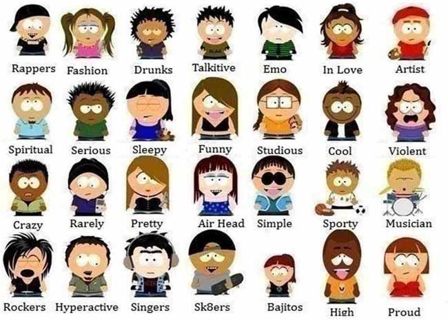 South Park, Doodle Friends and Other Facebook Tagging Memes » South Park 